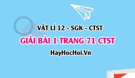 Giải bài 1 trang 71 Vật lí 12 Chân trời sáng tạo